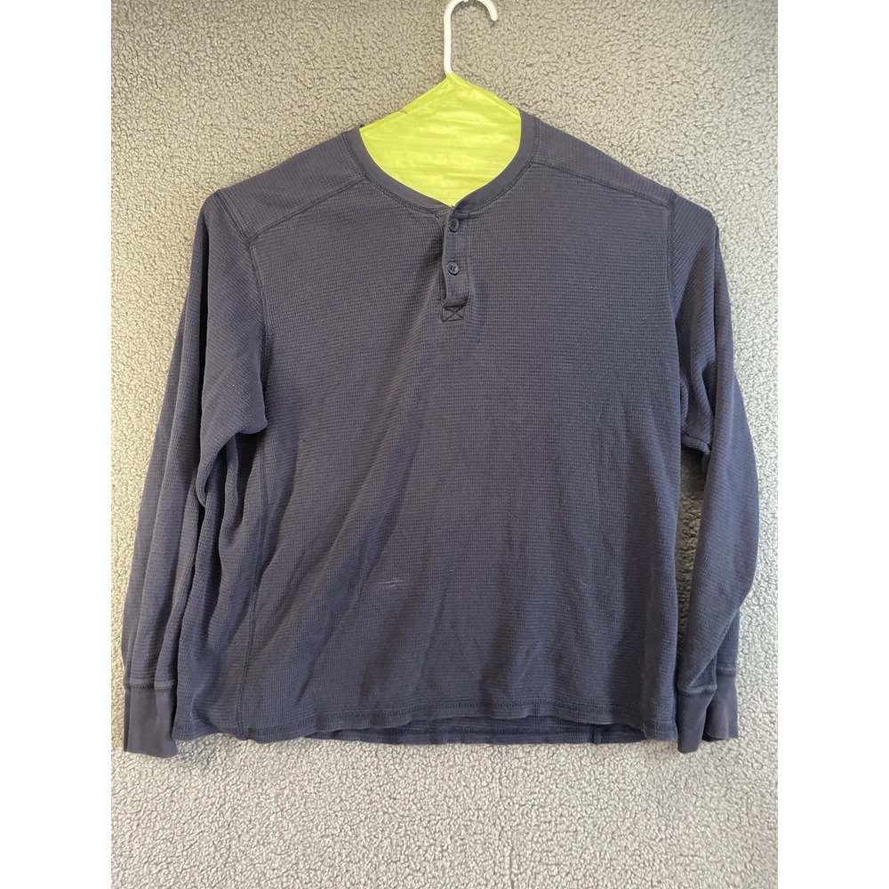 Faded Glory Sweater Mens XL Blue Long Sleeve Waffle Knit Cotton